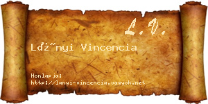 Lányi Vincencia névjegykártya